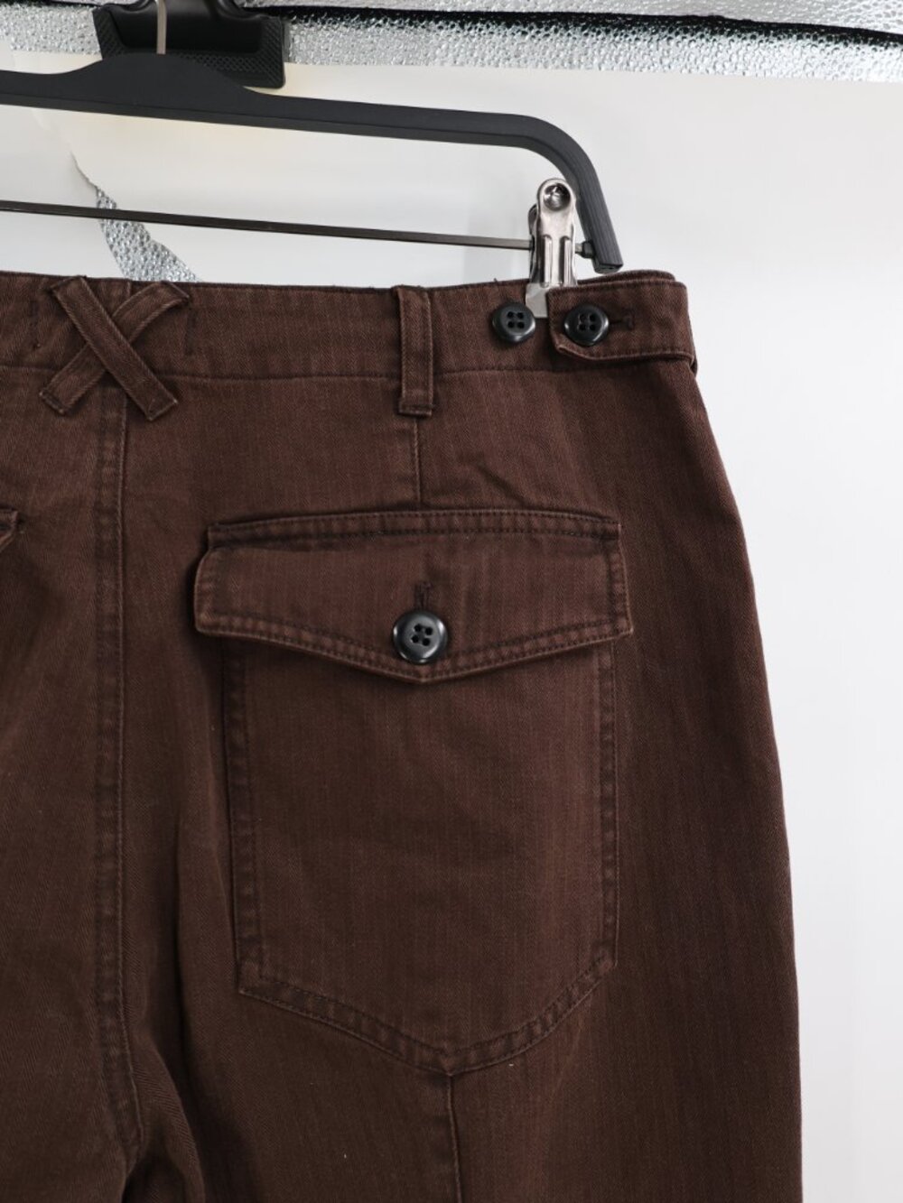 Alex Mill Pant Women 10 L28 herringbone Twill Tapered High Rise Utility Workwear - Picture 4 of 11